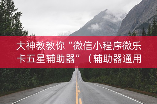 大神教教你“微信小程序微乐卡五星辅助器”（辅助器通用版)