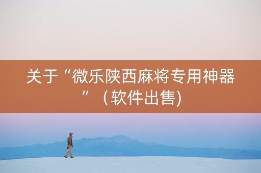 关于“微乐陕西麻将专用神器”（软件出售)