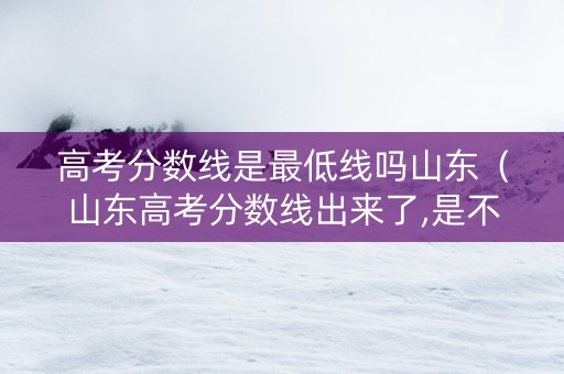 高考分数线是最低线吗山东（山东高考分数线出来了,是不是低了点?）