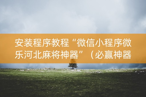 安装程序教程“微信小程序微乐河北麻将神器”（必赢神器辅助器)