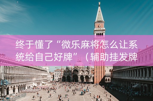 终于懂了“微乐麻将怎么让系统给自己好牌”（辅助挂发牌规律)