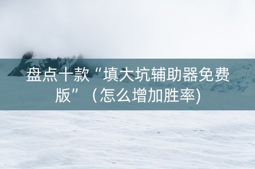 盘点十款“填大坑辅助器免费版”（怎么增加胜率)