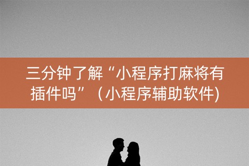 三分钟了解“小程序打麻将有插件吗”（小程序辅助软件)