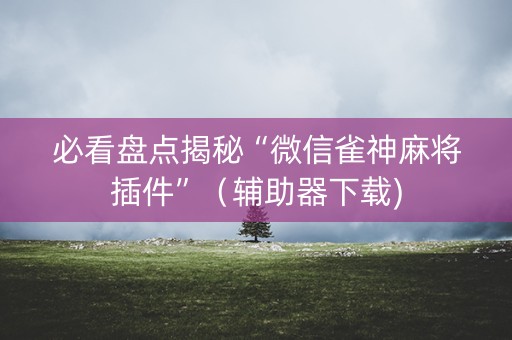 必看盘点揭秘“微信雀神麻将插件”（辅助器下载)