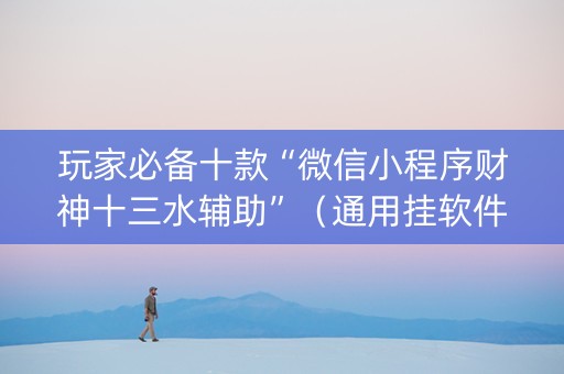 玩家必备十款“微信小程序财神十三水辅助”（通用挂软件多少钱)
