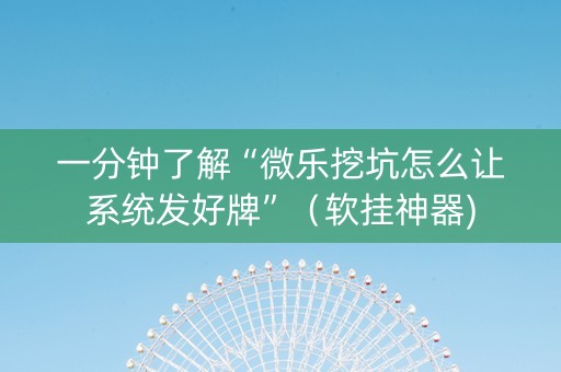 一分钟了解“微乐挖坑怎么让系统发好牌”（软挂神器)