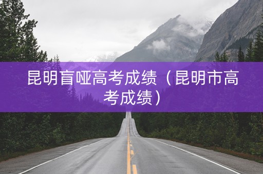 昆明盲哑高考成绩（昆明市高考成绩）