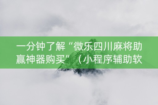 一分钟了解“微乐四川麻将助赢神器购买”（小程序辅助软件)