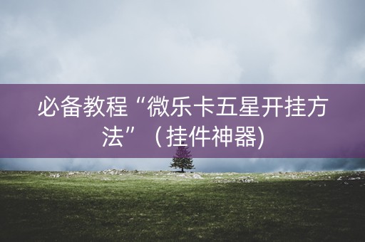 必备教程“微乐卡五星开挂方法”（挂件神器)