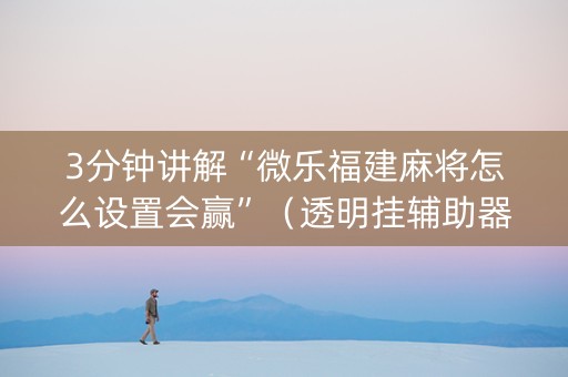 3分钟讲解“微乐福建麻将怎么设置会赢”（透明挂辅助器)