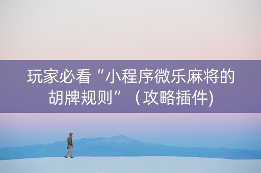 玩家必看“小程序微乐麻将的胡牌规则”（攻略插件)