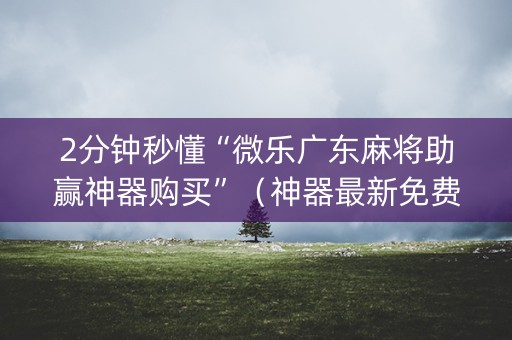 2分钟秒懂“微乐广东麻将助赢神器购买”（神器最新免费)