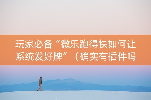 玩家必备“微乐跑得快如何让系统发好牌”（确实有插件吗)