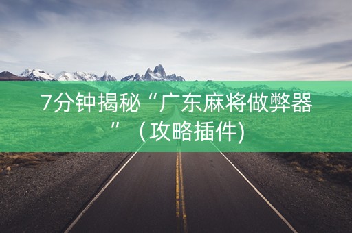 7分钟揭秘“广东麻将做弊器”（攻略插件)