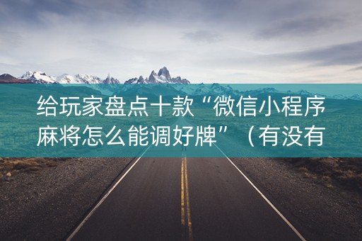 给玩家盘点十款“微信小程序麻将怎么能调好牌”（有没有猫腻)