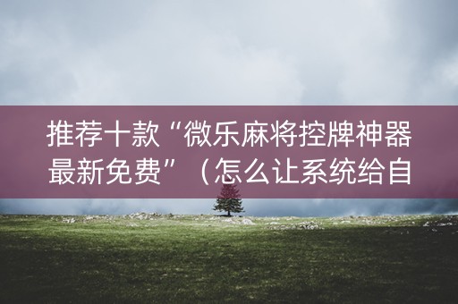 推荐十款“微乐麻将控牌神器最新免费”（怎么让系统给自己好牌)