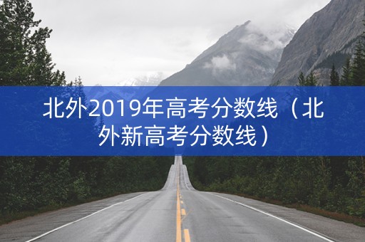 北外2019年高考分数线（北外新高考分数线）