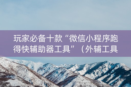玩家必备十款“微信小程序跑得快辅助器工具”（外辅工具)
