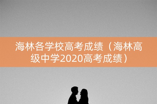 海林各学校高考成绩（海林高级中学2020高考成绩）