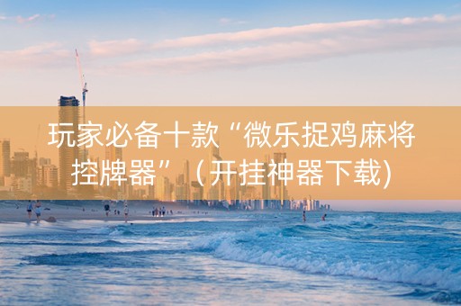 玩家必备十款“微乐捉鸡麻将控牌器”（开挂神器下载)