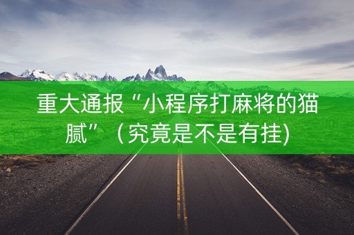 重大通报“小程序打麻将的猫腻”（究竟是不是有挂)