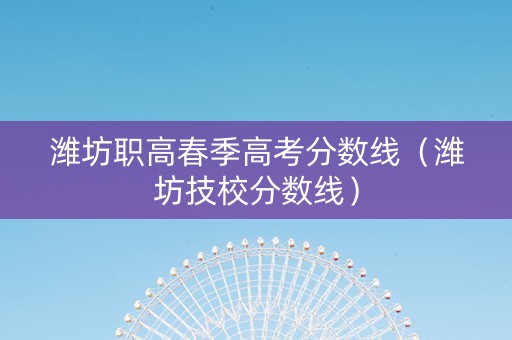 潍坊职高春季高考分数线（潍坊技校分数线）