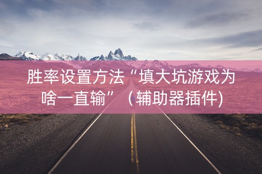 胜率设置方法“填大坑游戏为啥一直输”（辅助器插件)