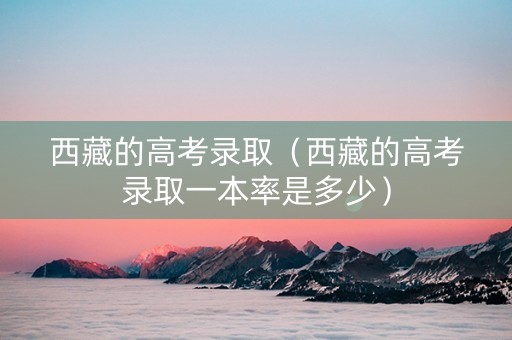 西藏的高考录取（西藏的高考录取一本率是多少）