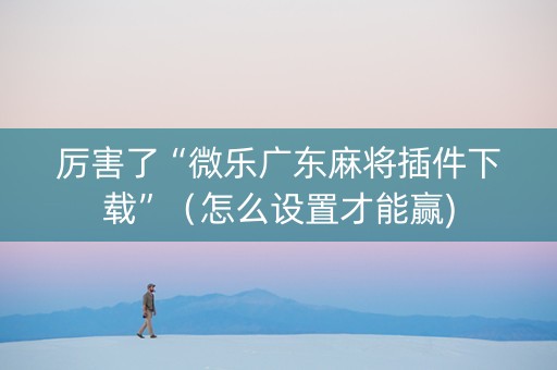 厉害了“微乐广东麻将插件下载”（怎么设置才能赢)