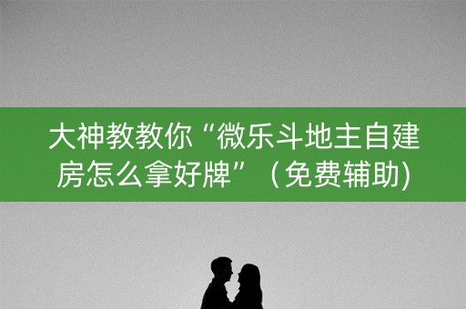 大神教教你“微乐斗地主自建房怎么拿好牌”（免费辅助)
