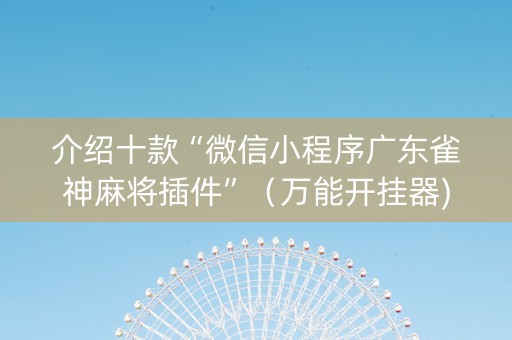 介绍十款“微信小程序广东雀神麻将插件”（万能开挂器)