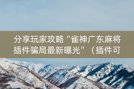 分享玩家攻略“雀神广东麻将插件骗局最新曝光”（插件可信吗)