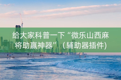 给大家科普一下“微乐山西麻将助赢神器”（辅助器插件)