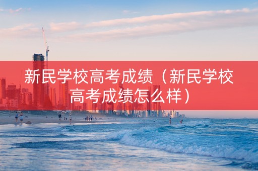 新民学校高考成绩（新民学校高考成绩怎么样）