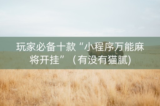 玩家必备十款“小程序万能麻将开挂”（有没有猫腻)