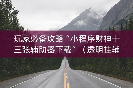 玩家必备攻略“小程序财神十三张辅助器下载”（透明挂辅助器)