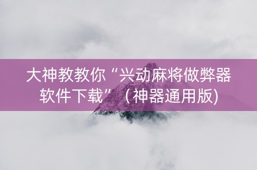 大神教教你“兴动麻将做弊器软件下载”（神器通用版)