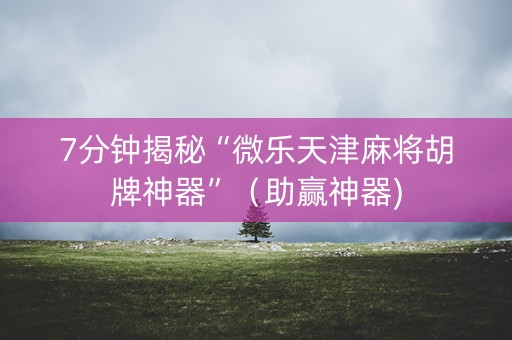 7分钟揭秘“微乐天津麻将胡牌神器”（助赢神器)