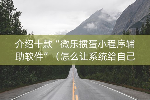 介绍十款“微乐掼蛋小程序辅助软件”（怎么让系统给自己好牌)