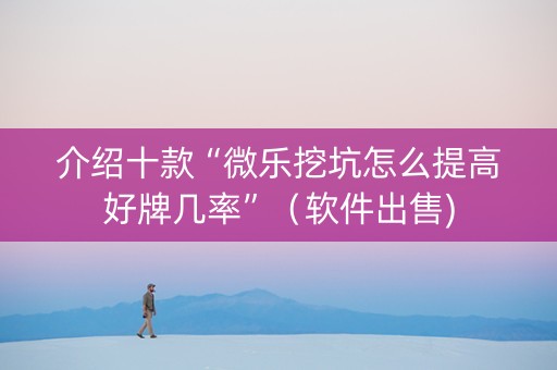 介绍十款“微乐挖坑怎么提高好牌几率”（软件出售)