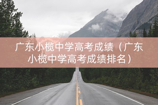 广东小榄中学高考成绩（广东小榄中学高考成绩排名）