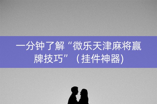 一分钟了解“微乐天津麻将赢牌技巧”（挂件神器)