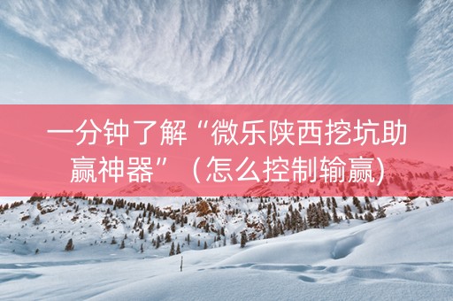 一分钟了解“微乐陕西挖坑助赢神器”（怎么控制输赢)
