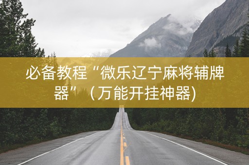 必备教程“微乐辽宁麻将辅牌器”（万能开挂神器)
