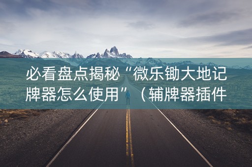 必看盘点揭秘“微乐锄大地记牌器怎么使用”（辅牌器插件购买)