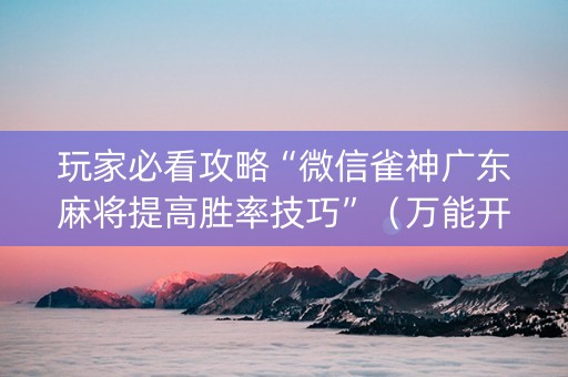 玩家必看攻略“微信雀神广东麻将提高胜率技巧”（万能开挂神器)