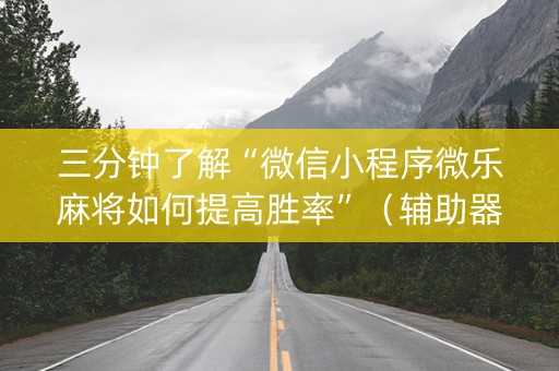 三分钟了解“微信小程序微乐麻将如何提高胜率”（辅助器插件)