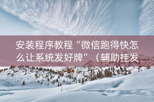 安装程序教程“微信跑得快怎么让系统发好牌”（辅助挂发牌规律)