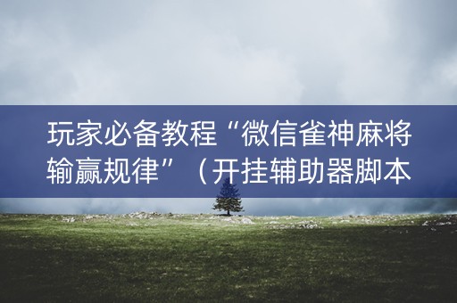 玩家必备教程“微信雀神麻将输赢规律”（开挂辅助器脚本)