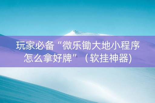 玩家必备“微乐锄大地小程序怎么拿好牌”（软挂神器)